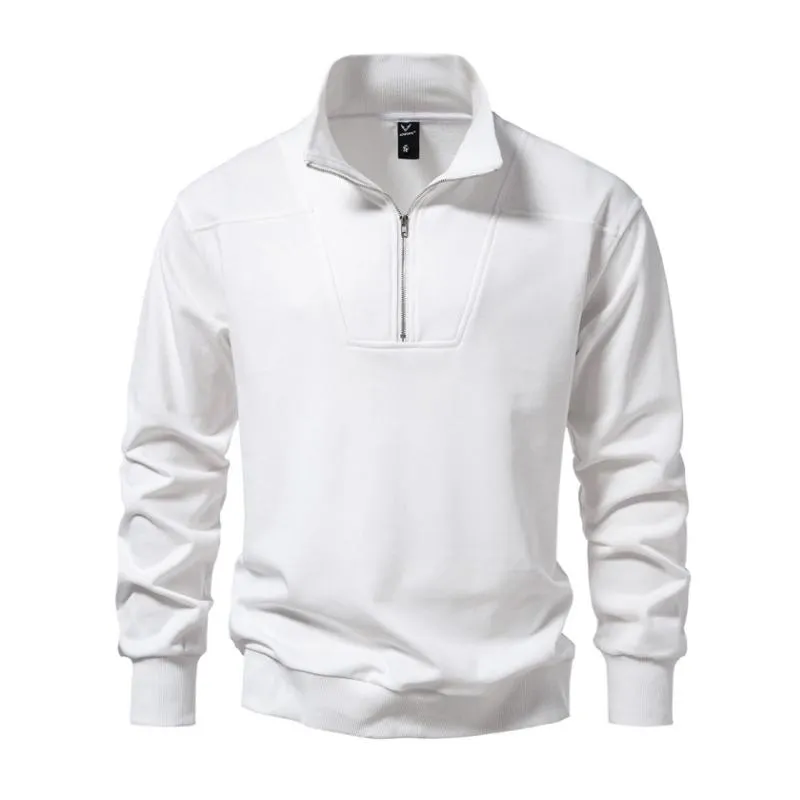 Men's Casual Cotton Blended Half Zip Stand Collar Loose Pullover Sweatshirt 10509821M sold by Manly product image thumbnail 5