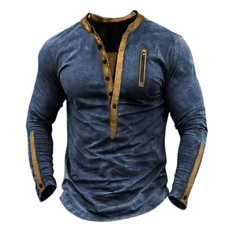 Men's Outdoor Tactical Zipper Henley Neck Long Sleeve  T-Shirt 55877636X sold by Manly