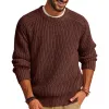 Men's Casual Solid Color Round Neck Loose Knitted Sweater 84172686M sold by Manly
