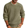 Men's Casual Solid Color Round Neck Loose Knitted Sweater 84172686M sold by Manly