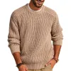 Men's Casual Solid Color Round Neck Loose Knitted Sweater 84172686M sold by Manly