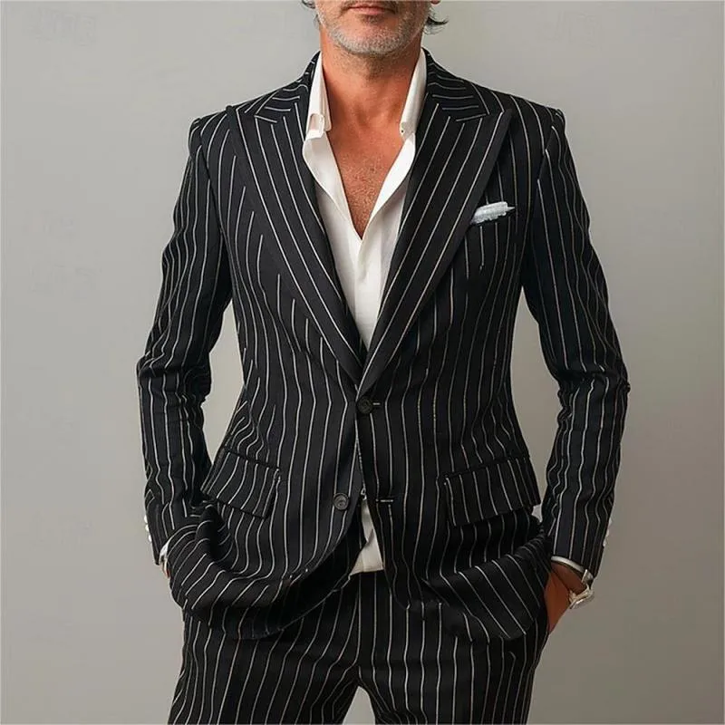 Men's Striped Lapel Single Breasted Blazer 14073664Y sold by Manly product image thumbnail 3