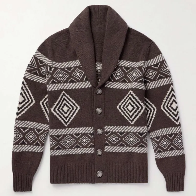 Men's Vintage Knitted Jacquard Pattern Cardigan 82870828Y sold by Manly product image thumbnail 5