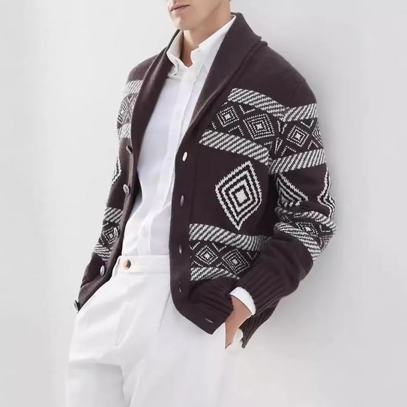 Men's Vintage Knitted Jacquard Pattern Cardigan 82870828Y sold by Manly product image thumbnail 3