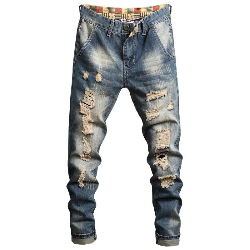 Men's Ripped Stretch Slim Jeans 34378530Y sold by Manly