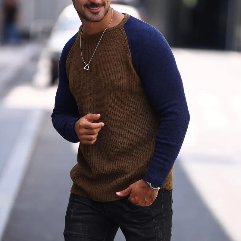 Men's Casual Crew Neck Colorblock Sweater 92785234Y sold by Manly product image thumbnail 4