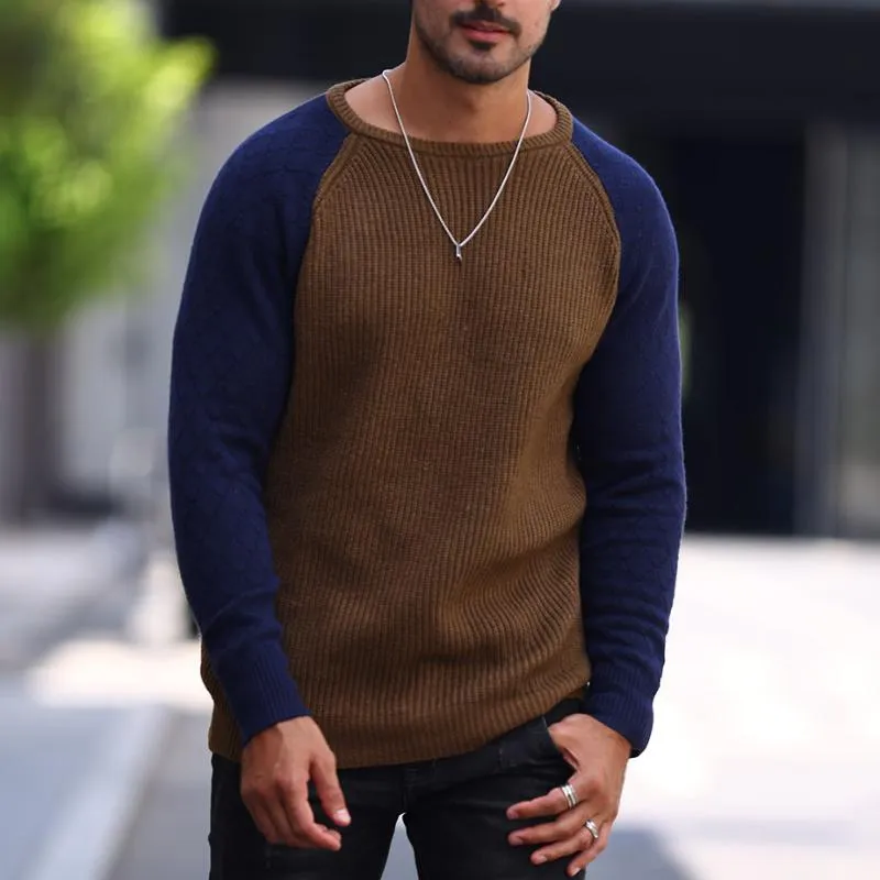 Men's Casual Crew Neck Colorblock Sweater 92785234Y sold by Manly product image thumbnail 3