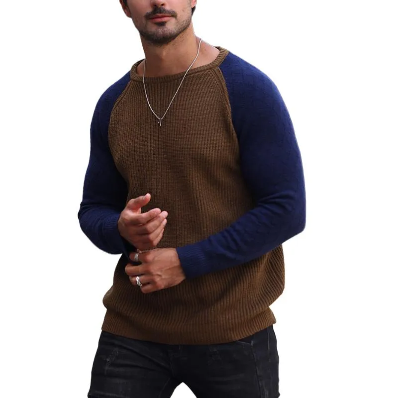 Men's Casual Crew Neck Colorblock Sweater 92785234Y sold by Manly