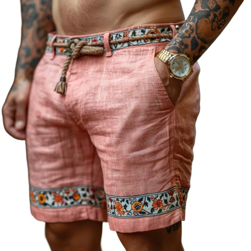Men's Ethnic Graphic Lace-up Elastic Waist Casual Shorts 33377450Z sold by Manly