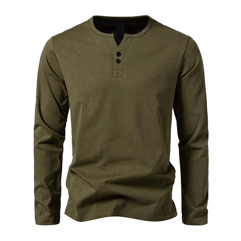 Men's Solid Color Cotton V Neck Long Sleeve Casual T-shirt 54920113Z sold by Manly product image thumbnail 2