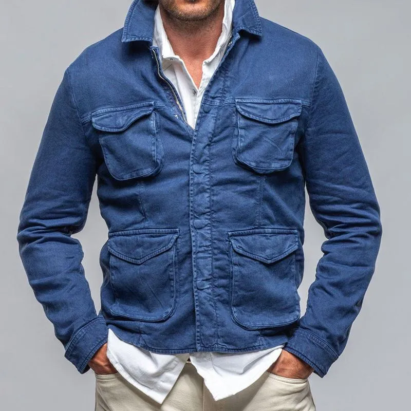 Men's Retro Lapel Multi-pocket Single Breasted Cargo Jacket 87947829Z sold by Manly product image thumbnail 2