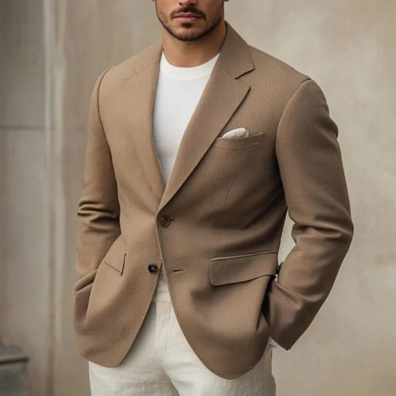 Men's Elegant Corduroy Notch Lapel Single Breasted Slim Fit Blazer 36444377M sold by Manly product image thumbnail 2