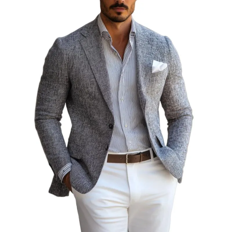 Men's Vintage Wool Blend Notch Lapel Single Breasted Slim Fit Blazer 38505340M sold by Manly