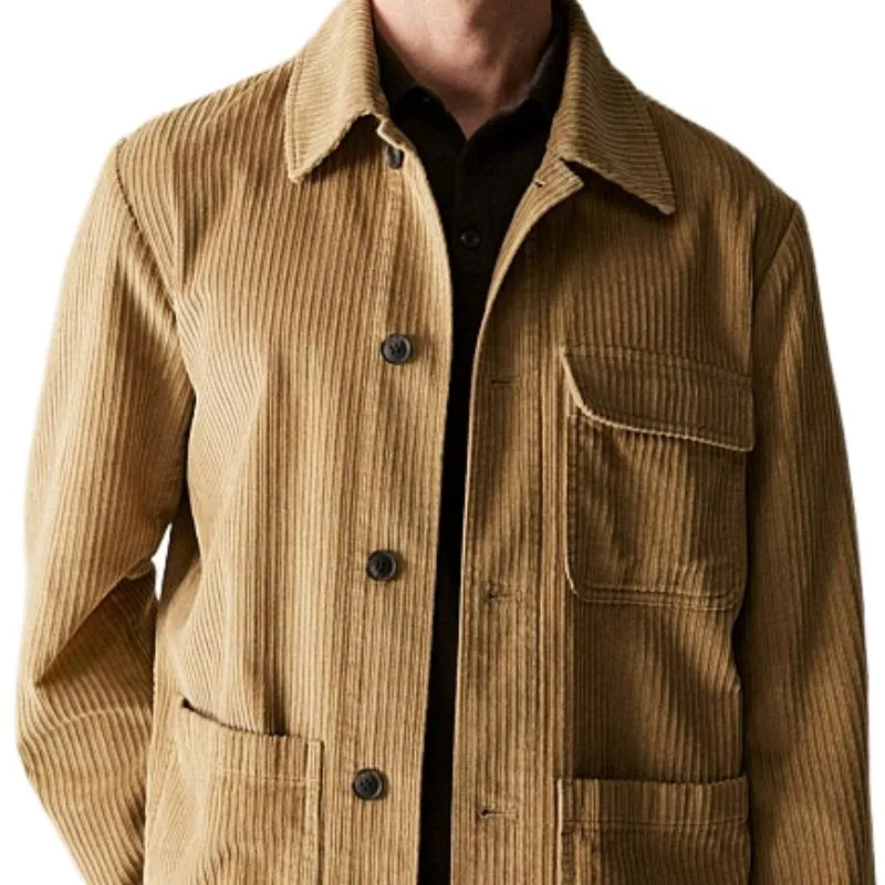 Men's Casual Corduroy Patch Pocket Lapel Single Breasted Work Jacket 07975708M sold by Manly product image thumbnail 4