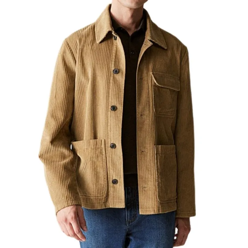 Men's Casual Corduroy Patch Pocket Lapel Single Breasted Work Jacket 07975708M sold by Manly product image thumbnail 2