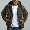 Men's Camouflage Hooded Multi-pocket Zip Cargo Jacket 19409115Z sold by Manly