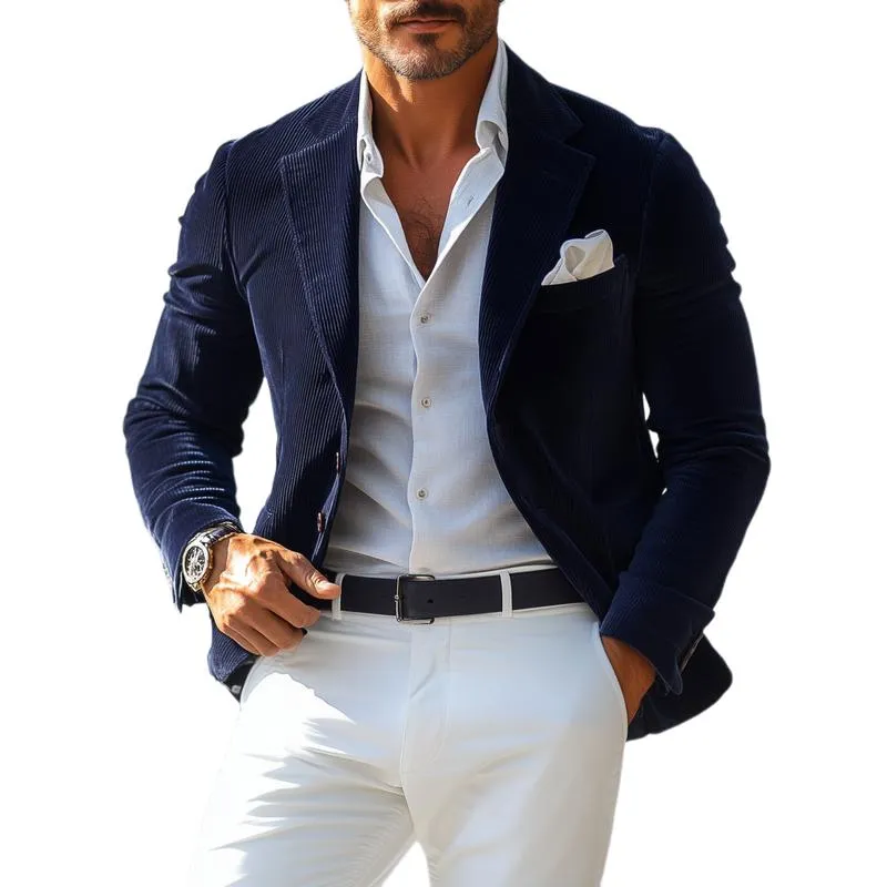 Men's Vintage Corduroy Notch Lapel Single Breasted Slim Fit Blazer 47592066M sold by Manly
