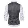 Men's Vintage Striped V Neck Double Breasted Casual Vest 49641836Z sold by Manly