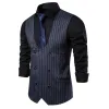 Men's Vintage Striped V Neck Double Breasted Casual Vest 49641836Z sold by Manly