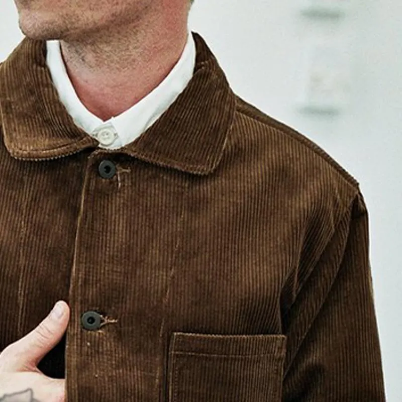 Men's Vintage Solid Color Corduroy Lapel Jacket 52495384X sold by Manly product image thumbnail 3