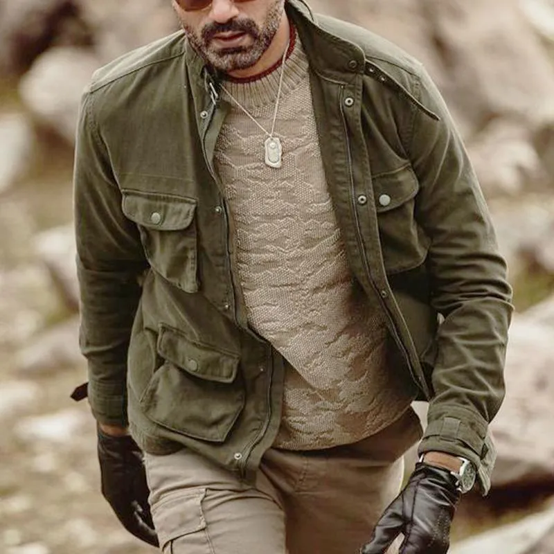 Men's Outdoor Canvas Multi-Pocket Zip Jacket 45173602X sold by Manly product image thumbnail 3