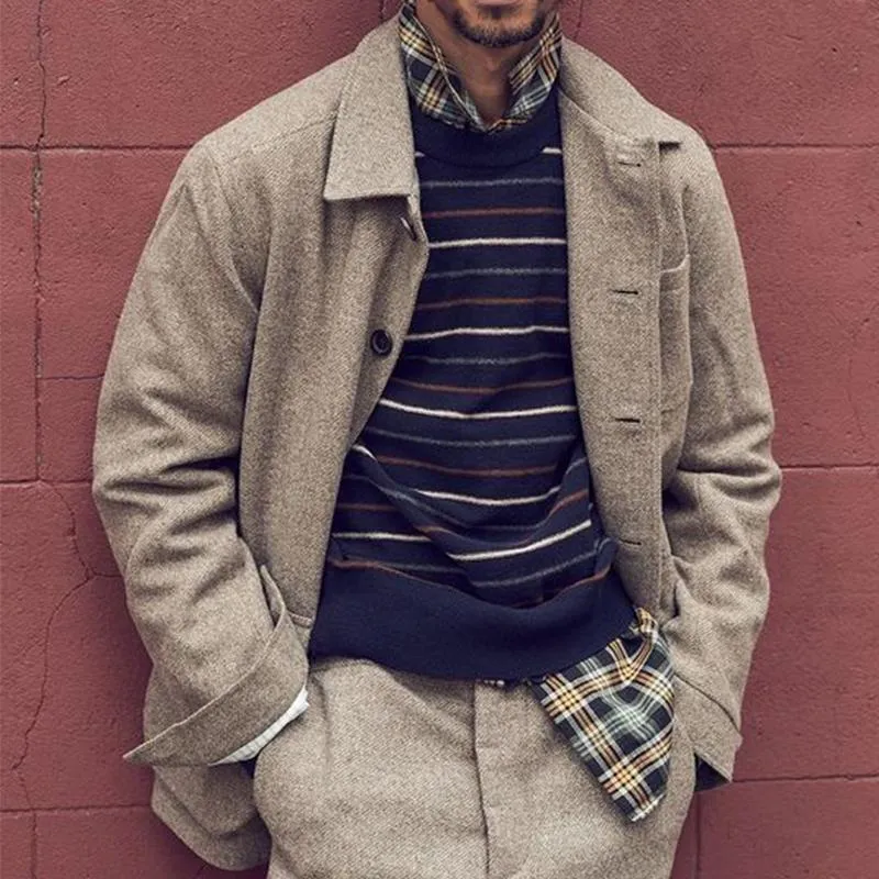 Men's Vintage Casual Twill Lapel Jacket 83806826X sold by Manly product image thumbnail 2