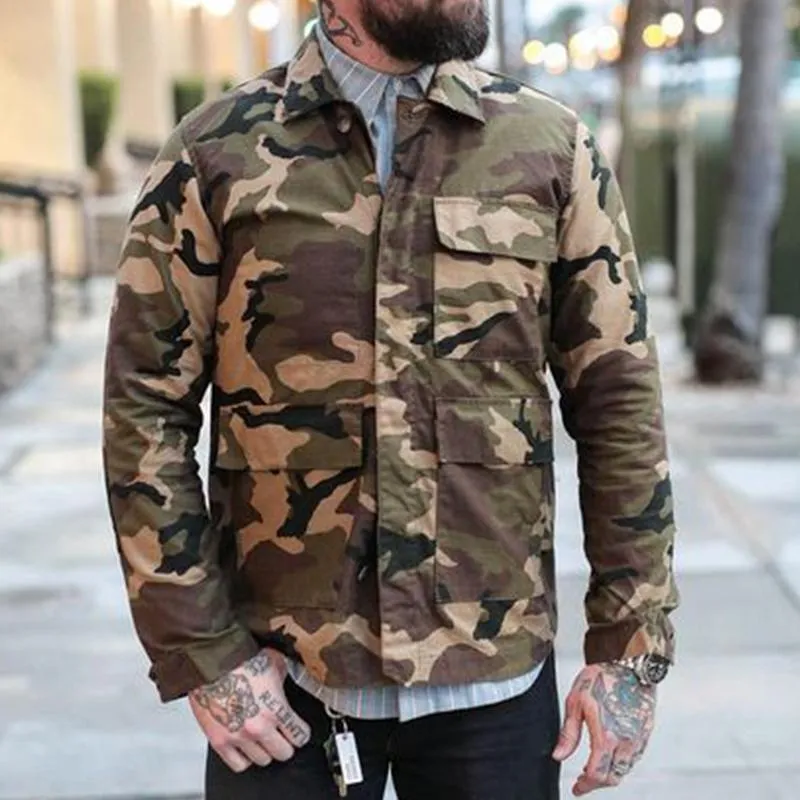 Men's Vintage Camouflage Single Breasted Lapel Jacket 14186497X sold by Manly product image thumbnail 2