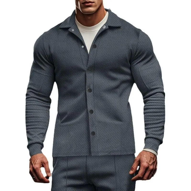Men's Casual Twill Lapel Single Breasted Long Sleeve Shirt Jacket 81404977M sold by Manly product image thumbnail 5
