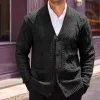 Men's Vintage Cable-knit Single-breasted Loose Knit Cardigan 67227525M sold by Manly