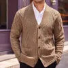 Men's Vintage Cable-knit Single-breasted Loose Knit Cardigan 67227525M sold by Manly