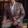 Men's Retro Casual Check Print Pocket Blazer 67367289TO sold by Manly