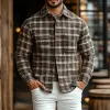 Men's Vintage Flannel Check Printed Pocket Overshirt Jacket 69399802Y sold by Manly