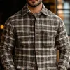 Men's Vintage Flannel Check Printed Pocket Overshirt Jacket 69399802Y sold by Manly