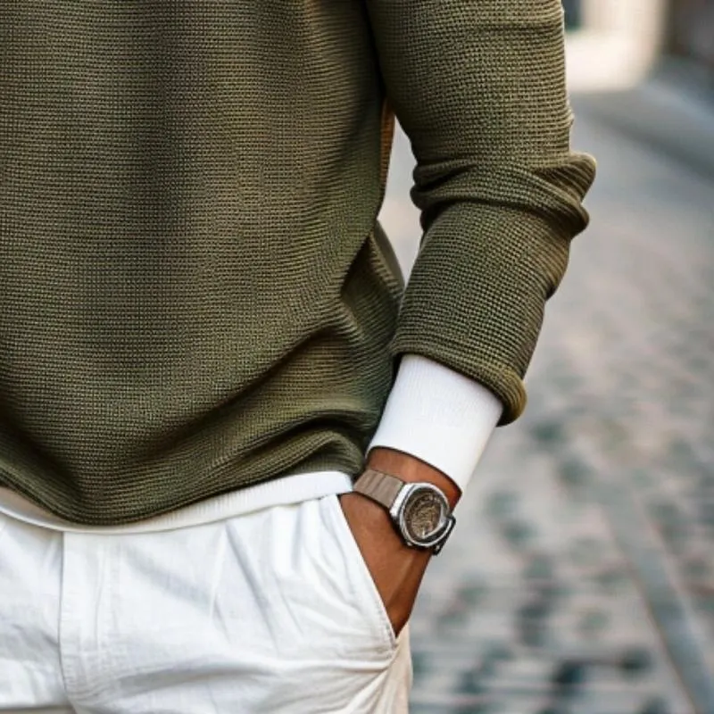 Men's Colorblock Zipper Crewneck Casual Sweater 95440001Y sold by Manly product image thumbnail 3