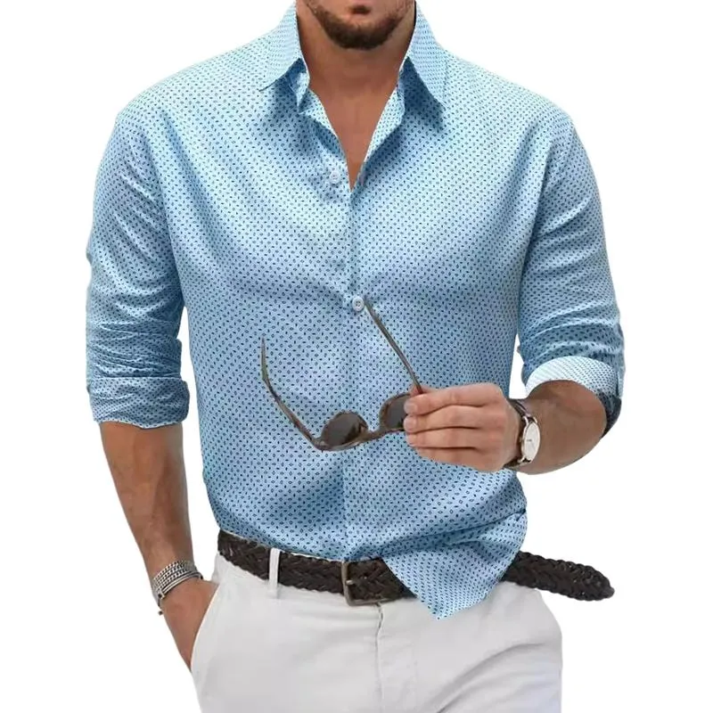 Men's Printed Casual Lapel Long Sleeve Shirt 24899889X sold by Manly product image thumbnail 2