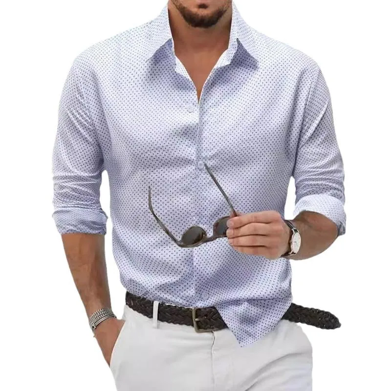 Men's Printed Casual Lapel Long Sleeve Shirt 24899889X sold by Manly product image thumbnail 5