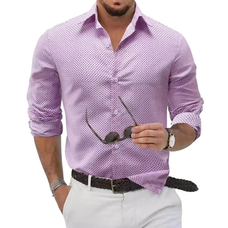 Men's Printed Casual Lapel Long Sleeve Shirt 24899889X sold by Manly product image thumbnail 3