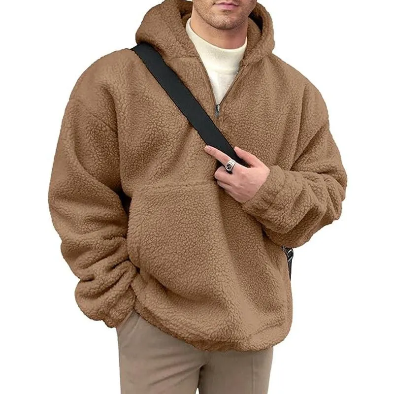 Men's Loose Casual Zip Polar Fleece Hoodie 34175513X sold by Manly