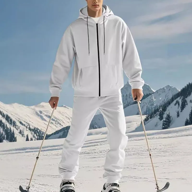 Men's Zippered Thickened Hooded Sweatshirt and Sweatpants Set 65640594X sold by Manly product image thumbnail 4