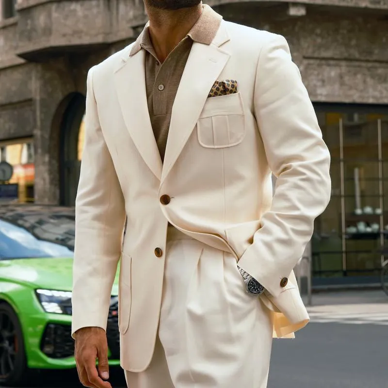 Men's Solid Color Notch Lapel Two Buttons Casual Blazer 71927184Z sold by Manly product image thumbnail 2