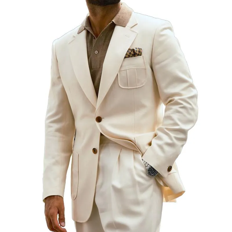 Men's Solid Color Notch Lapel Two Buttons Casual Blazer 71927184Z sold by Manly