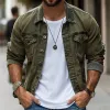 Men's Vintage Washed Single Breasted Lapel Jacket 08869948X sold by Manly