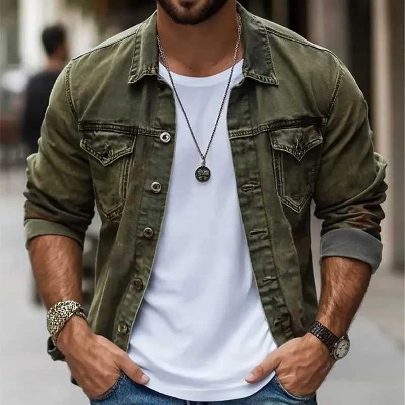 Men's Vintage Washed Single Breasted Lapel Jacket 08869948X sold by Manly product image thumbnail 2