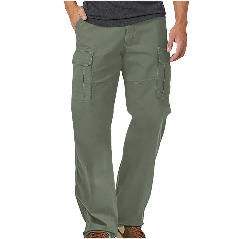Men's Solid Multi-Pocket Cargo Pants 15816532Y sold by Manly