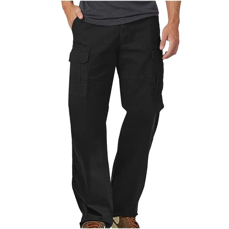 Men's Solid Multi-Pocket Cargo Pants 15816532Y sold by Manly product image thumbnail 3