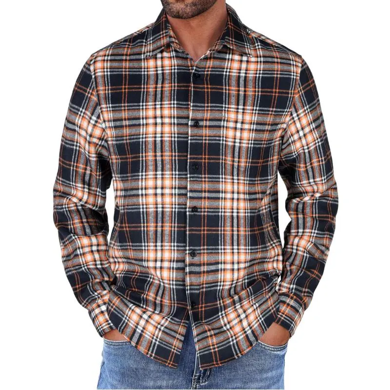 Men's Casual Plaid Long Sleeve Shirt 90326373Y sold by Manly