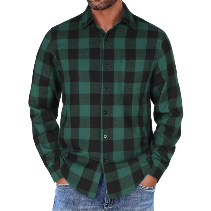 Men's Casual Plaid Long Sleeve Shirt 68225968Y sold by Manly