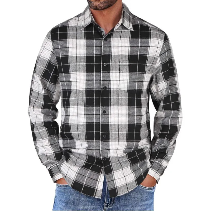 Men's Casual Plaid Long Sleeve Shirt 84216023Y sold by Manly