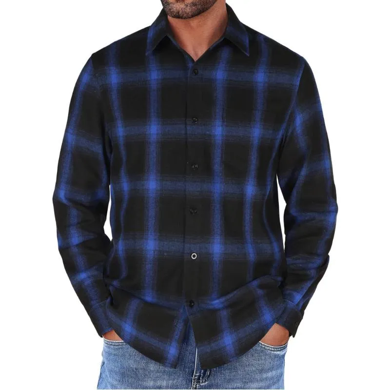 Men's Casual Plaid Long Sleeve Shirt 07122862Y sold by Manly
