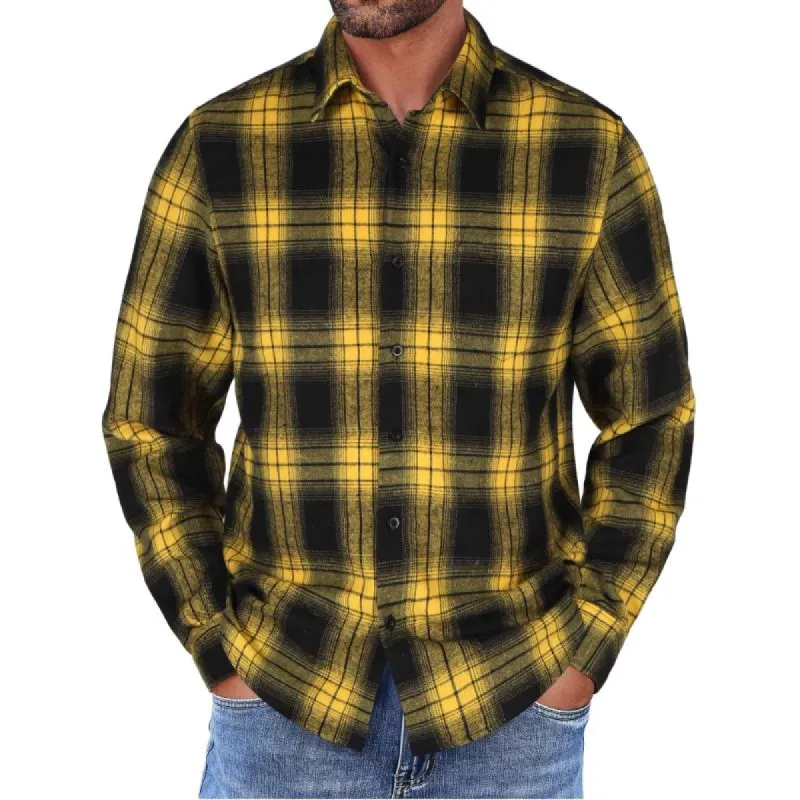 Men's Casual Plaid Long Sleeve Shirt 98313404Y sold by Manly